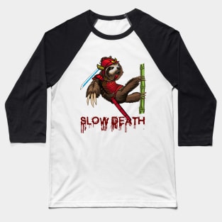 Slow Death Sloth Samurai Digital Art Baseball T-Shirt